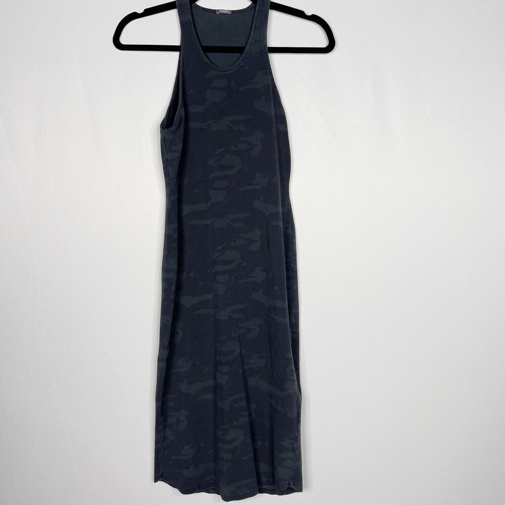 Monrow XSmall XS Vintage Black Camo Bodycon Sport Dress Midi Cotton Stretch